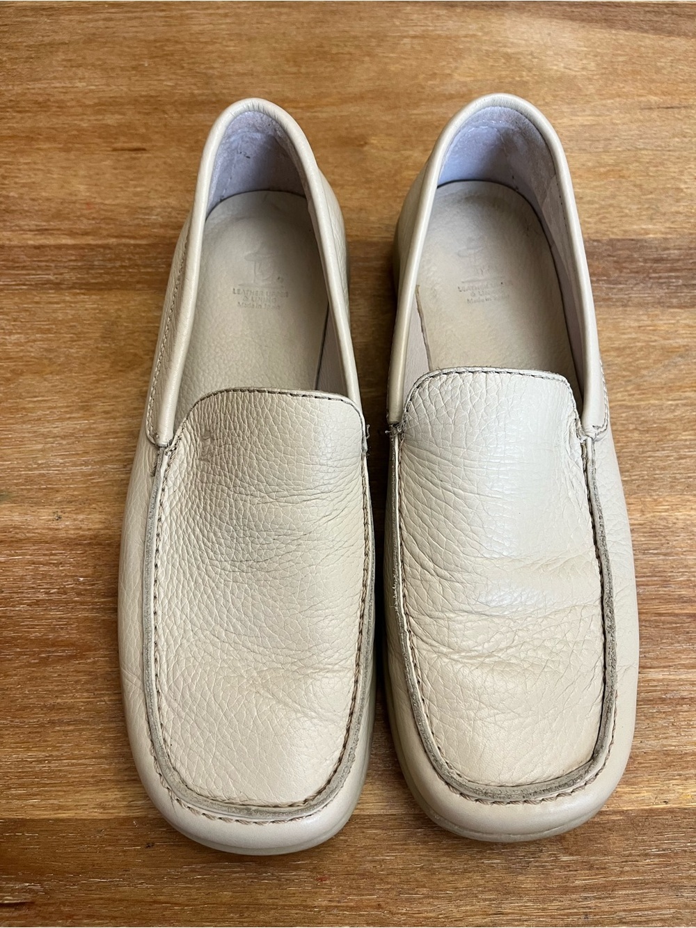 Havana Joe Men's Cream Leather Slip On Resort Loafers Made In Spain